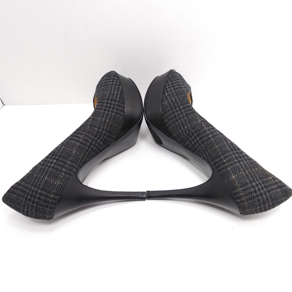 MARC FISHER Rumble 2 Wool & Patent Platform Peeptoe Pumps EUC - Picture 7 of 16